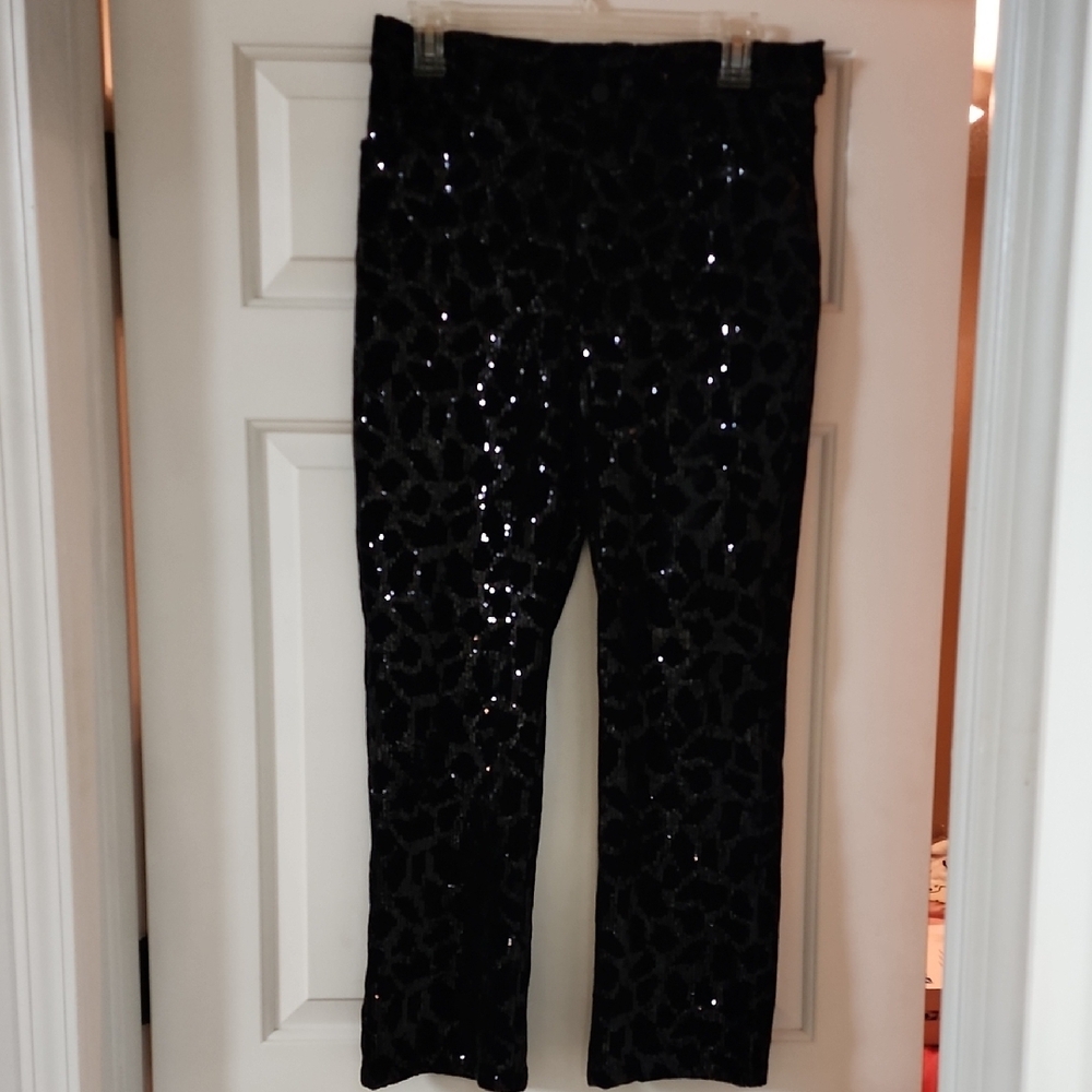 Zara Black Sequin Shimmering Pants Size 30